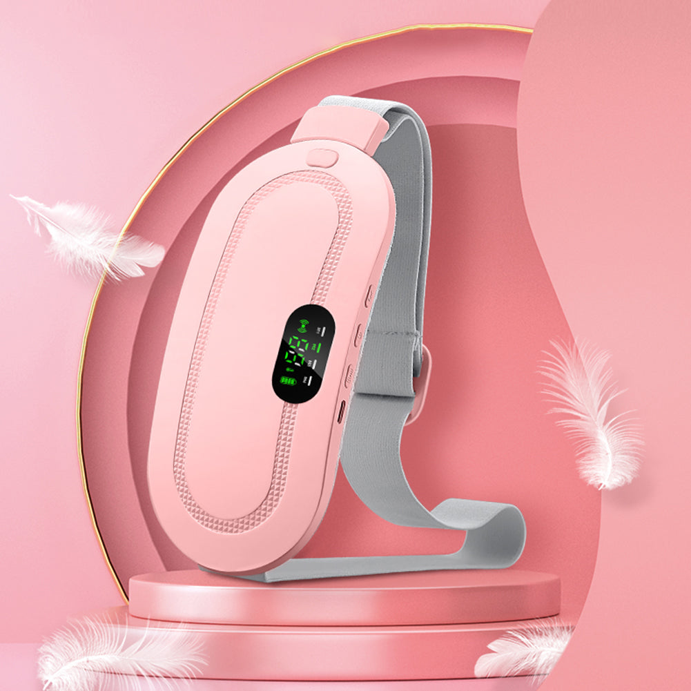 Almohadilla térmica menstrual cinturón inteligente cálido alivio del dolor de cintura calambres masajeador abdominal vibratorio dispositivo eléctrico de cinturón para la cintura