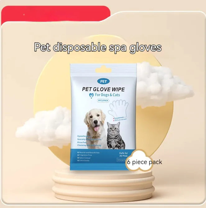Pet cleaning gloves and wipes
