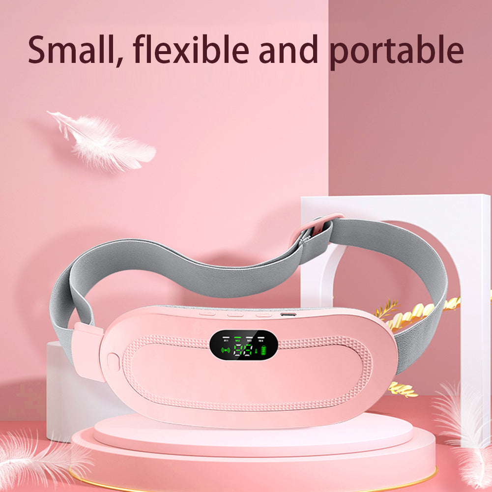 Almohadilla térmica menstrual cinturón inteligente cálido alivio del dolor de cintura calambres masajeador abdominal vibratorio dispositivo eléctrico de cinturón para la cintura