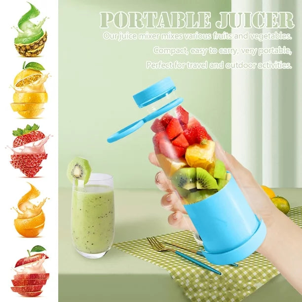 Mini portable blender in aqua green