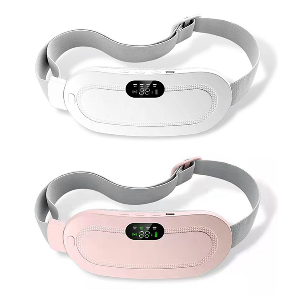 Almohadilla térmica menstrual cinturón inteligente cálido alivio del dolor de cintura calambres masajeador abdominal vibratorio dispositivo eléctrico de cinturón para la cintura
