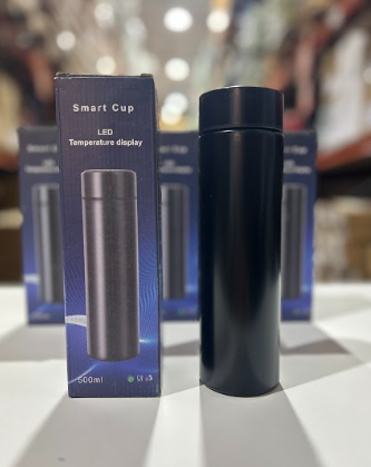 Thermos for hot and cold drinks with display