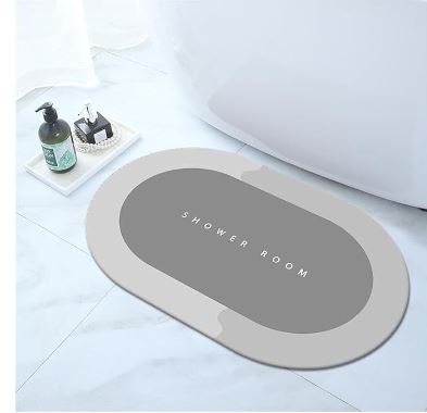 Blue Oval Super Absorbent Shower Mat