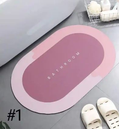 Blue Oval Super Absorbent Shower Mat