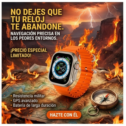 Ultra Pro Smartwatch with 2 straps (black + orange)